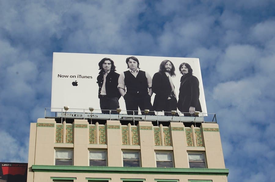 The Beatles Now on iTunes Billboard in Union Square San Francisco